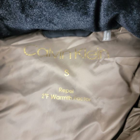 CK Hooded Puffer Jacket Full Zip Faux Fur Size Small - Picture 5 of 9